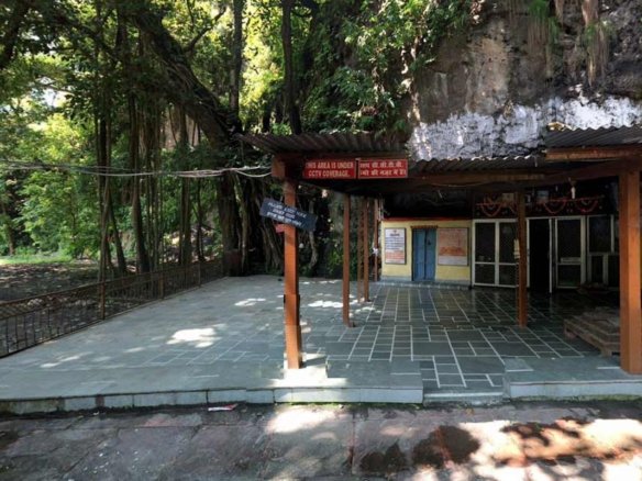 Vashishta Gufa near Rishikesh showing cave entrance beside the Ganga in a peaceful setting