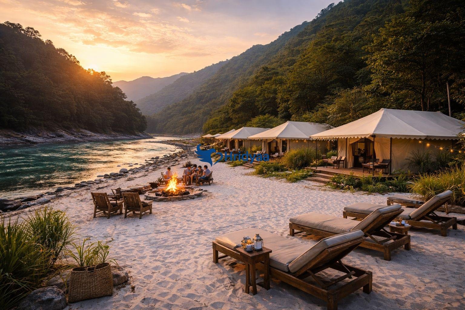 Budget camping tents in Rishikesh near Ganga
