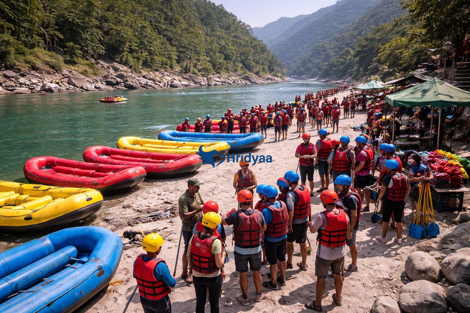 Rishikesh rafting routes including Shivpuri, Marine Drive and Kaudiyala starting points