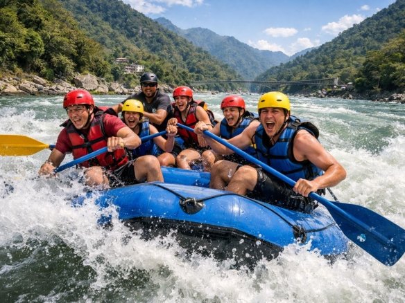 white water rafting rapids on ganga river rishikesh