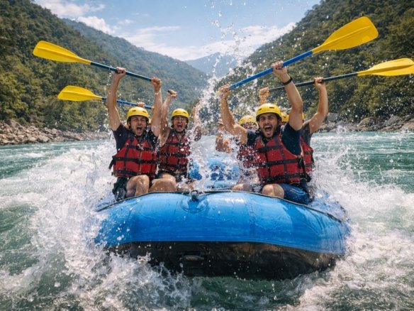 River rafting route ending near Tapovan Rishikesh