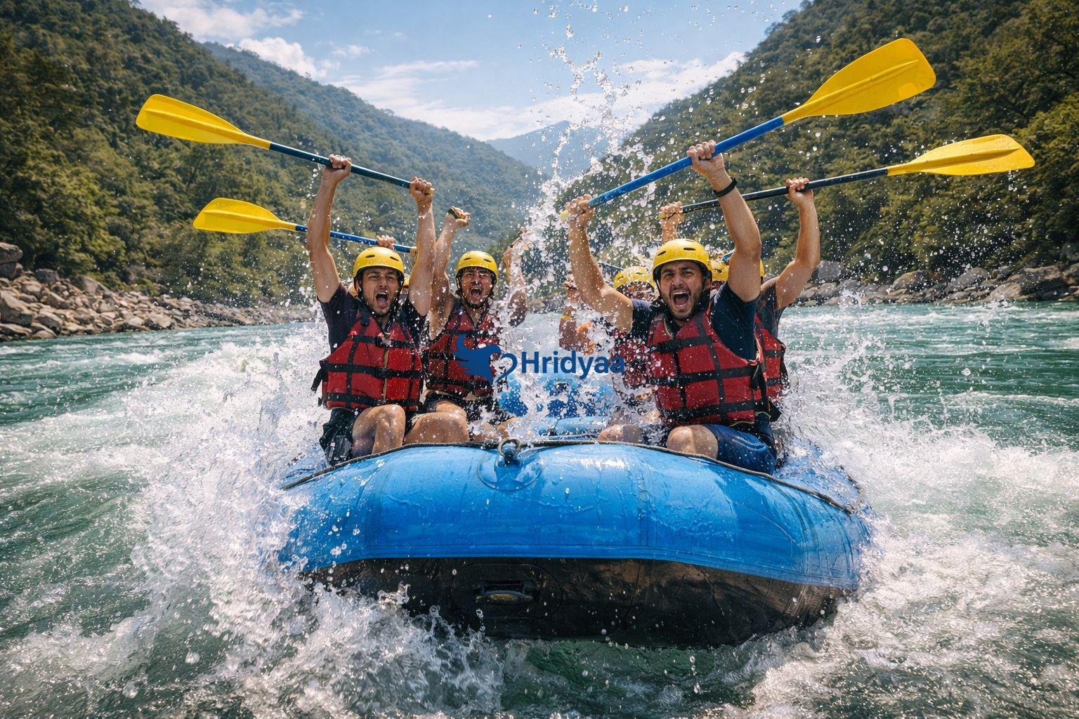 River rafting route ending near Tapovan Rishikesh