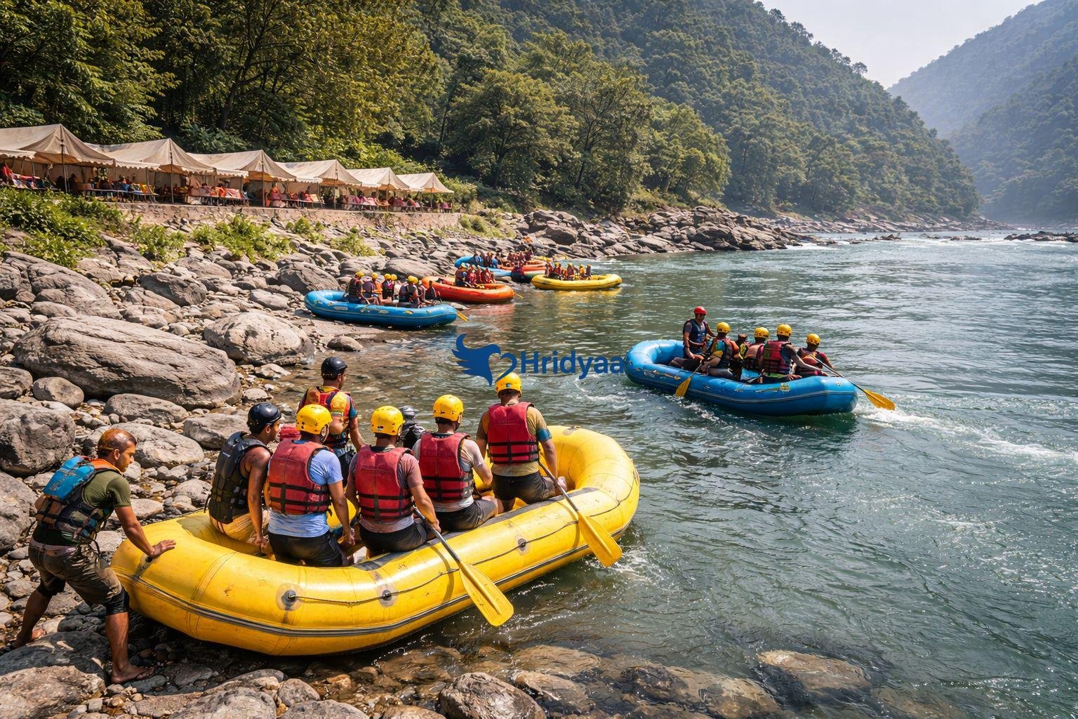 Rafting near Shivpuri camps in Rishikesh