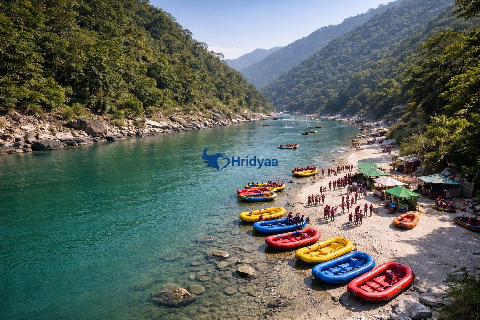 Rafting launch point near Shivpuri Rishikesh