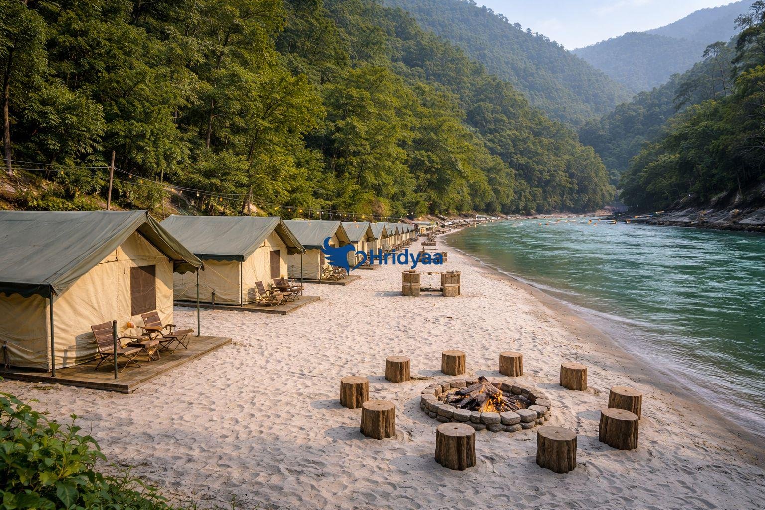 Camping in Rishikesh near river with tents close to Ganga in 2026