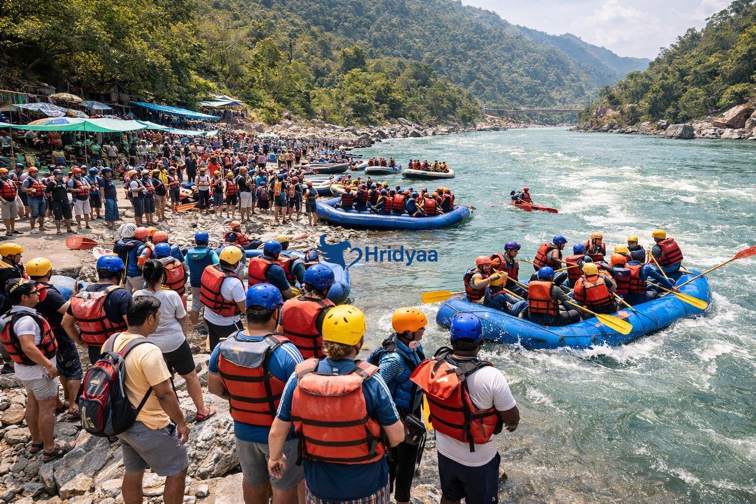 shivpuri rafting start point on ganga river near rishikesh