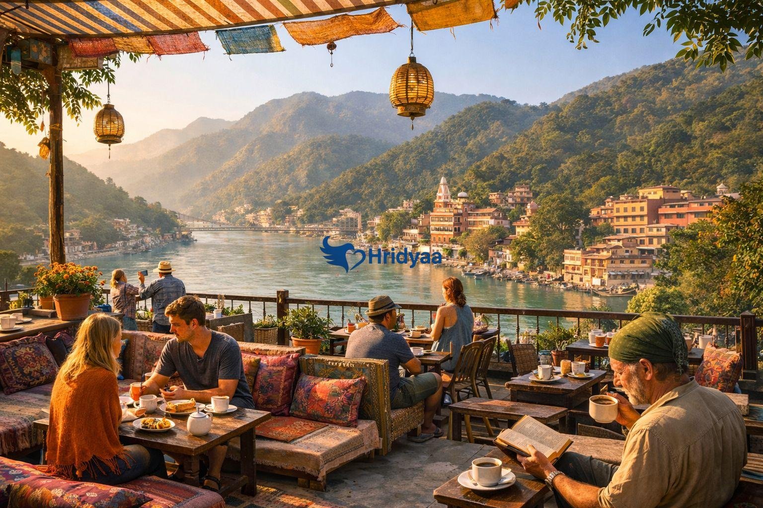vegan cafes in rishikesh with ganga view and mountains